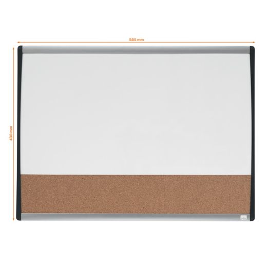 Magnetisches Whiteboard und Pinnwand aus Kork (horizontale Teilung) NOBO 585x430 mm