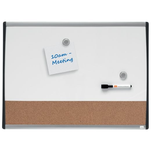 Magnetisches Whiteboard und Pinnwand aus Kork (horizontale Teilung) NOBO 585x430 mm