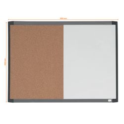 Pizarra magnética y tablero de noticias corcho (división vertical) NOBO 585X430 mm, marco colores surtidos (blanco, gris o negro)
