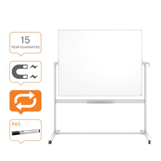 NOBO Classic Nano Clean™ quadro branco móvel 1500X1200 mm, branco