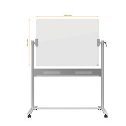 Quadro branco NOBO CRISTAL móvel 1200X900 mm, branco brilhante