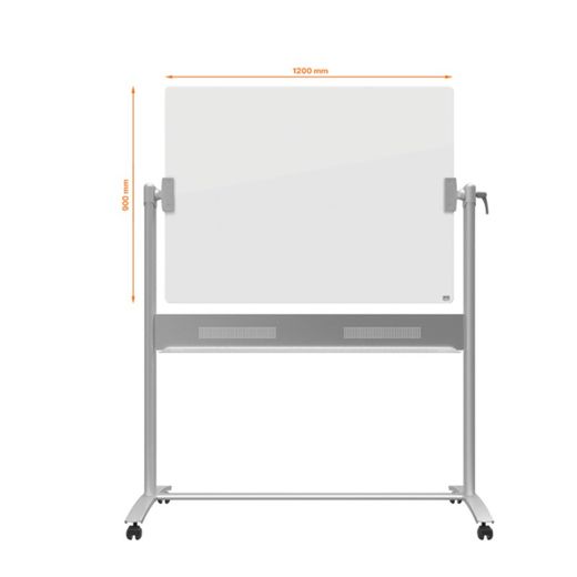 Quadro branco NOBO CRISTAL móvel 1200X900 mm, branco brilhante