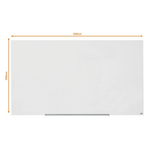 Quadro branco de vidro NOBO Impression pro 85" (1883X1059 mm), branco brilhante