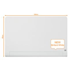Quadro branco de vidro NOBO Impression Pro bordas arredondadas 45" (993X559 mm), branco brilhante