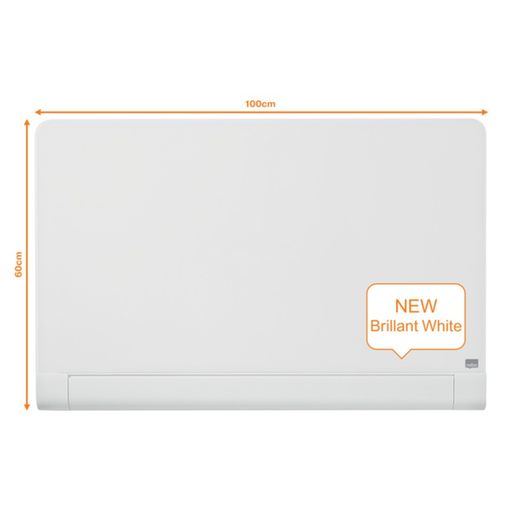 Quadro branco de vidro NOBO Impression Pro bordas arredondadas 45" (993X559 mm), branco brilhante