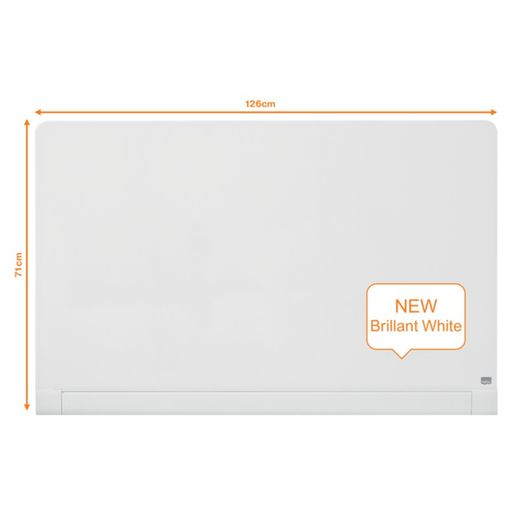 NOBO Impression Pro lavagna in vetro con bordi arrotondati 57" (1264X711 mm), bianco lucido