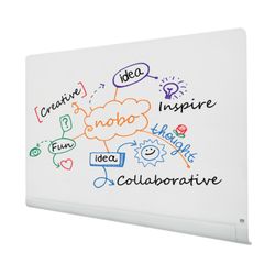 Quadro branco de vidro NOBO Impression Pro bordas arredondadas 85" (1883X1053 mm), branco brilhante