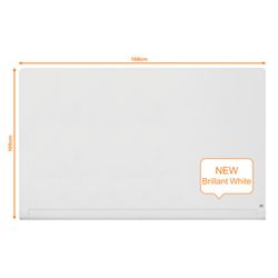 Quadro branco de vidro NOBO Impression Pro bordas arredondadas 85" (1883X1053 mm), branco brilhante