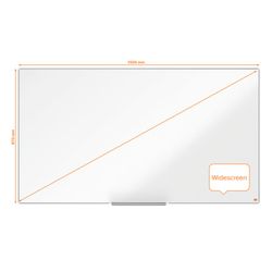 NOBO Impression Pro 70" gelakt stalen panoramalei, 1550x870mm, wit