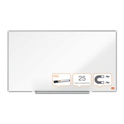 NOBO Impression Pro 32" Panorama-Schieferplatte aus verglastem Stahl, 710 x 400 mm, weiß