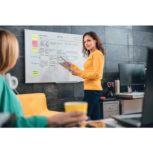 NOBO Impression Pro 40" Panorama-Schieferplatte aus verglastem Stahl, 890 x 500 mm, weiß