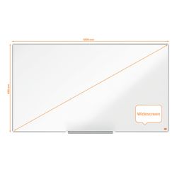 NOBO Impression Pro 55" vitrified steel panoramic slate, 1220x690mm, white