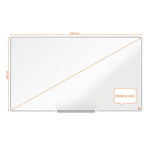 NOBO Impression Pro 55" vitrified steel panoramic slate, 1220x690mm, white