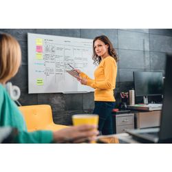 NOBO Impression Pro 85" Panorama-Schieferplatte aus verglastem Stahl, 1880 x 1060 mm, weiß