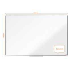 NOBO Premium Plus slate lacquered steel 1500x1000mm, white
