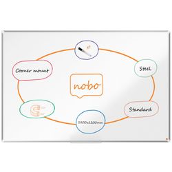 Pizarra NOBO Premium Plus acero lacado 1800x1200mm, blanco
