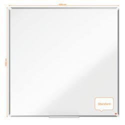 NOBO Premium Plus leisteen gelakt staal 1200x1200mm, wit