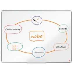 Pizarra NOBO Premium Plus acero vitrificado 1200x900mm, blanco