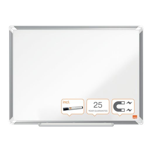 NOBO Premium Plus ardesia acciaio vetrificato 600x450 mm, bianco