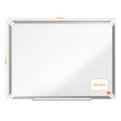NOBO Premium Plus ardesia acciaio vetrificato 600x450 mm, bianco