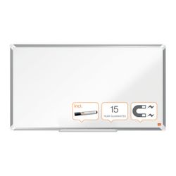 NOBO Premium Plus 40" gelakt stalen panoramalei, 890x500mm, wit