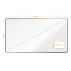 NOBO Premium Plus 70" lakeret stål panoramaskifer, 1550x870mm, hvid