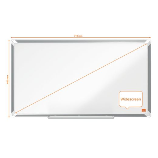 Pizarra NOBO Premium Plus de formato panorámico acero vitrificado de 32", 710x400mm, blanco