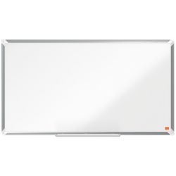 NOBO Premium Plus 40" Panorama-Schieferplatte aus verglastem Stahl, 890 x 500 mm, weiß