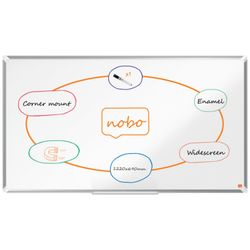 Pizarra NOBO Premium Plus de formato panorámico acero vitrificado de 55", 1220x690mm, blanco