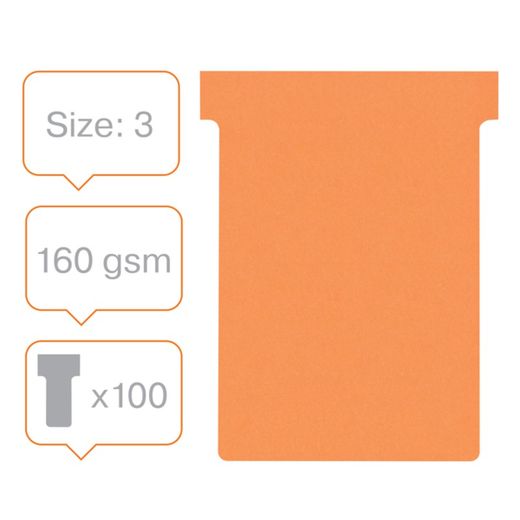 Planowanie: Żetony T NOBO (pudełko 100) rozmiar 3, pomarańczowy