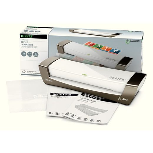 Plastificadora iLAM Office DIN A4, plata/blanco