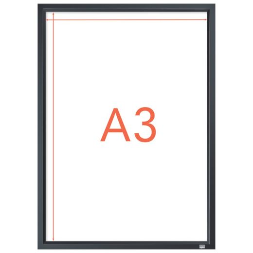 Uchwyt na plakaty Impression Pro z ramką w kolorze grafitowo-szarym, A3