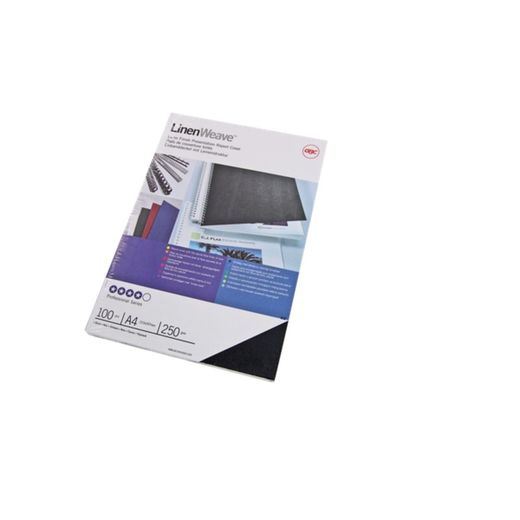 Betræk LIN GBC 250 grs DIN A4 (Pakke 100), hvid