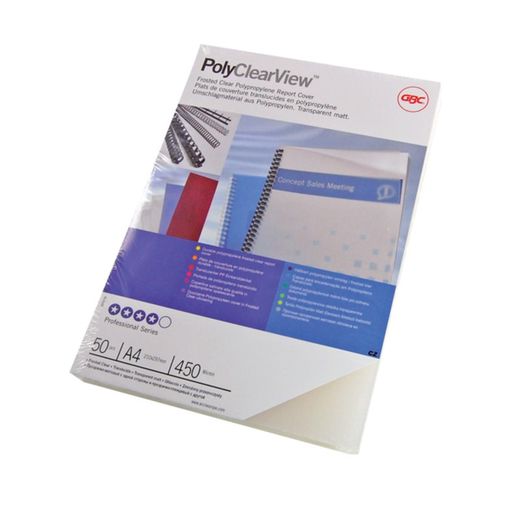 Cover PP POLYCOVERS gennemskinnelig GBC 350 mikron DIN A4 glans/mat (pakke 100), gennemskinnelig