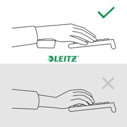 Repose-poignet réglable pour clavier Leitz Ergo, gris foncé