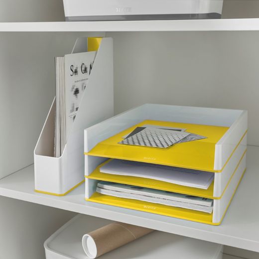 Leitz WOW DUAL magazine rack, yellow/white