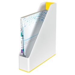 Leitz WOW DUAL magazine rack, yellow/white