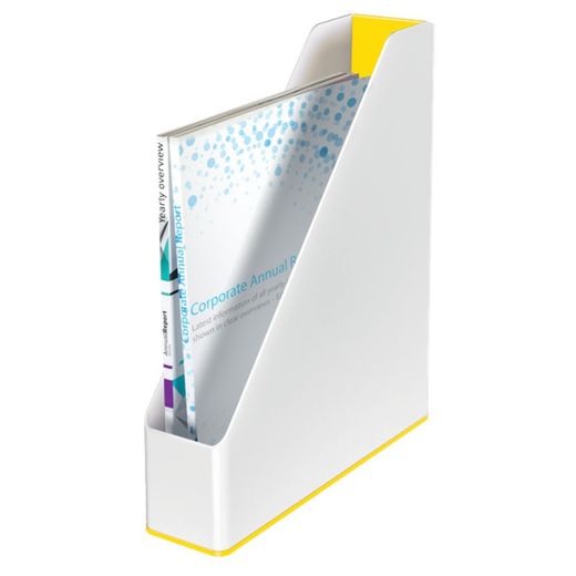Leitz WOW DUAL magazine rack, yellow/white