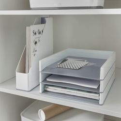 Leitz WOW DUAL magazine rack, white/grey