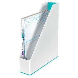 Leitz WOW DUAL magazine rack, turquoise/white
