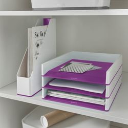 Leitz WOW DUAL magazine rack, purple/white