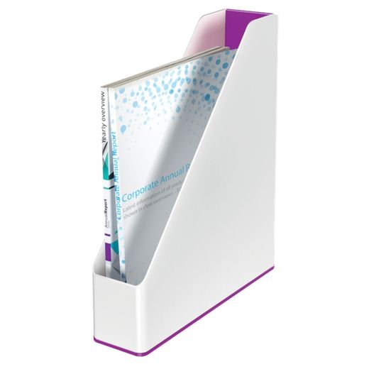 Leitz WOW DUAL magazine rack, purple/white