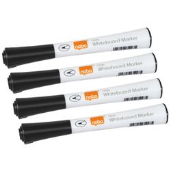 Glijmarkers, fijne punt (4 stuks in blisterverpakking), zwart