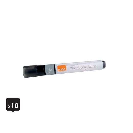 Markery z płynnym tuszem, końcówka ścięta (10 szt.), kolor czarny