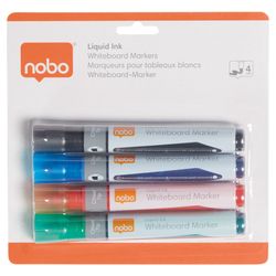 Markery z płynnym tuszem, końcówka ścięta (4 sztuki w blistrze), różne