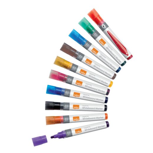 Pennarelli a inchiostro liquido, punta conica (10 unità), assortiti