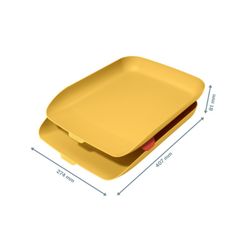 Set med 2 Leitz Cozy skrivbordsbrickor, gul