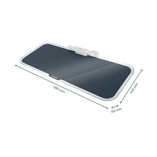 Cozy Schreibtischset aus Glas, grau