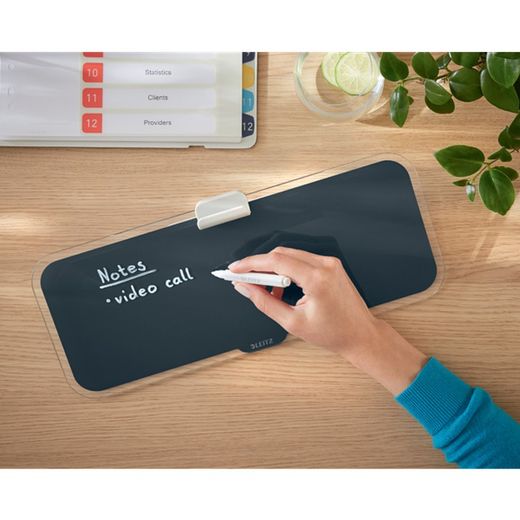 Cozy Schreibtischset aus Glas, grau