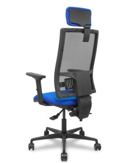 Silla de oficina ergonómica con mecanismo asincro y regulable en altura